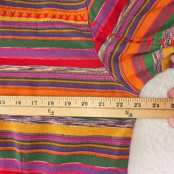 Chico’s Multicolor Striped Button-Up Jacket with Cross Stitching  Size 3 - Picture 7 of 17